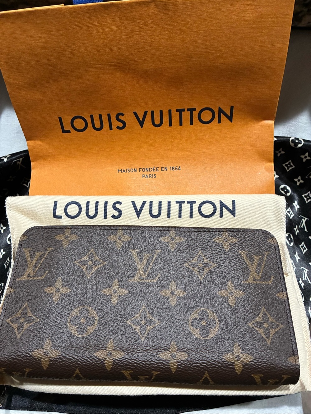 Louis Vuitton Monogram Canvas Brown Zip Wallet